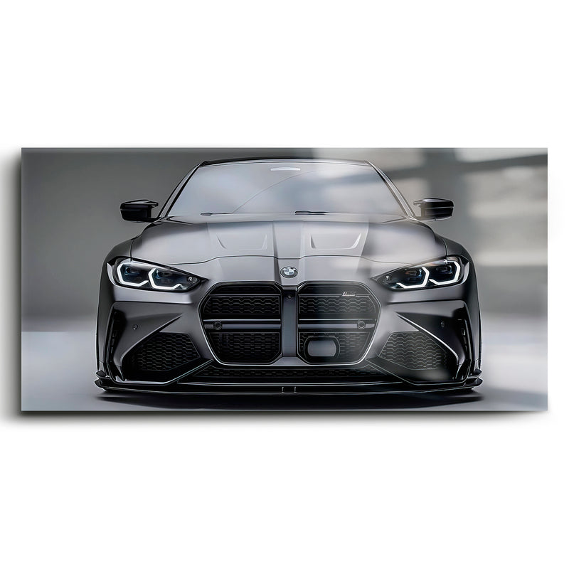 Gray BMW M4 Steel Phantom Wall Art