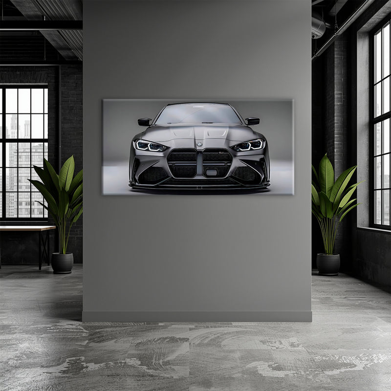 Gray BMW M4 Steel Phantom Wall Art
