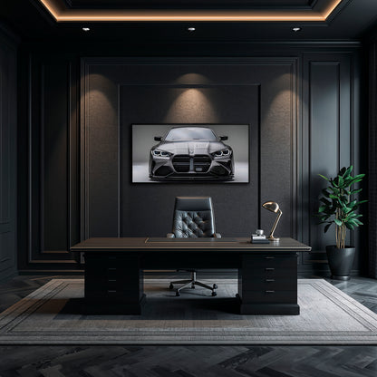 Gray BMW M4 Steel Phantom Wall Art
