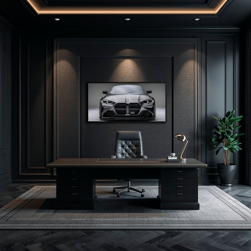 Gray BMW M4 Steel Phantom Wall Art