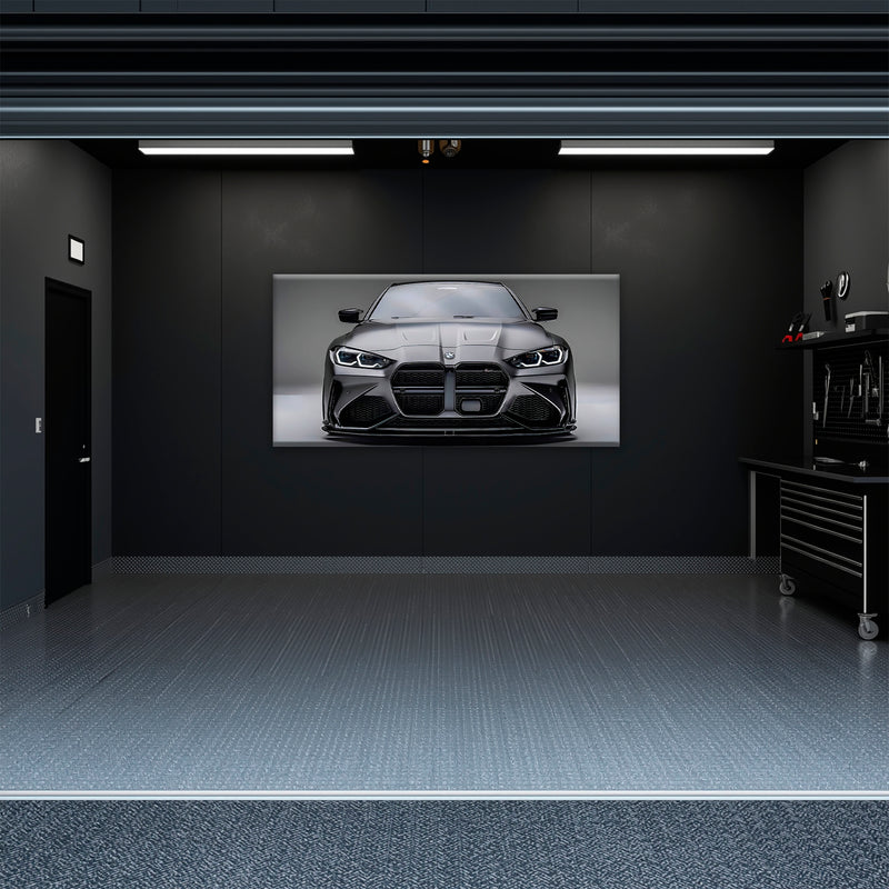 Gray BMW M4 Steel Phantom Wall Art