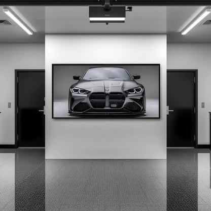 Gray BMW M4 Steel Phantom Wall Art