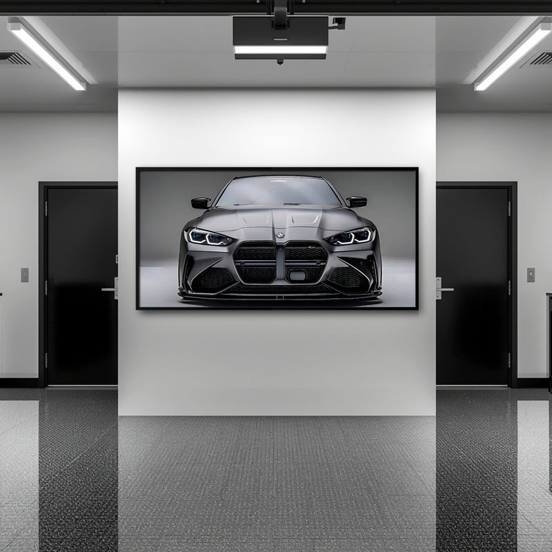 Gray BMW M4 Steel Phantom Wall Art
