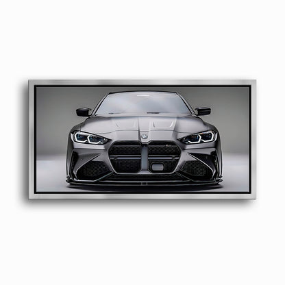 Gray BMW M4 Steel Phantom Wall Art