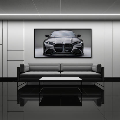 Gray BMW M4 Steel Phantom Wall Art