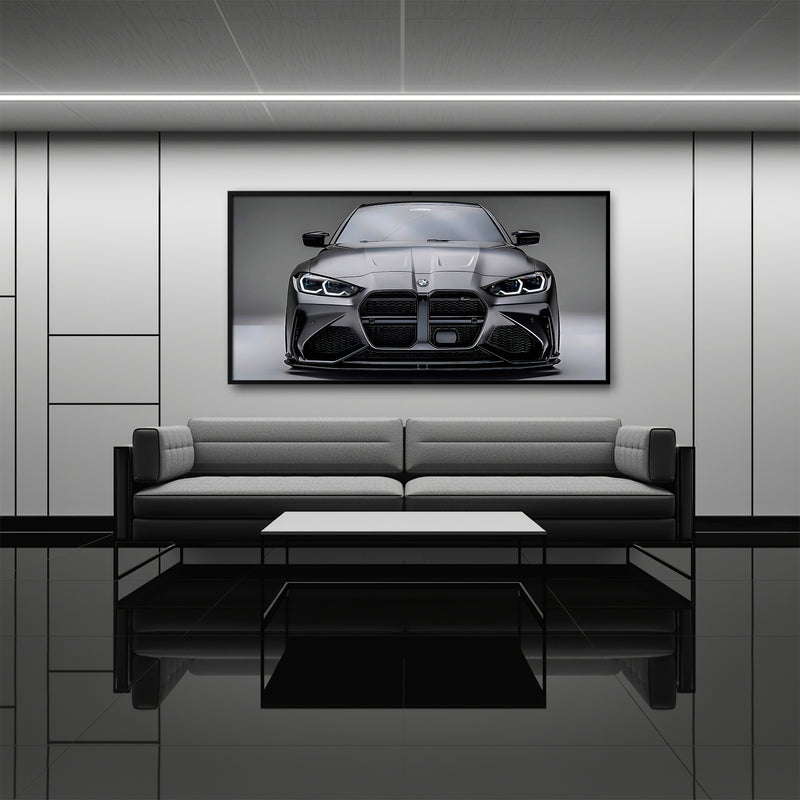 Gray BMW M4 Steel Phantom Wall Art