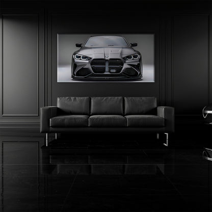 Gray BMW M4 Steel Phantom Wall Art