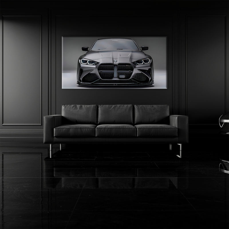 Gray BMW M4 Steel Phantom Wall Art