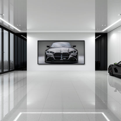 Gray BMW M4 Steel Phantom Wall Art