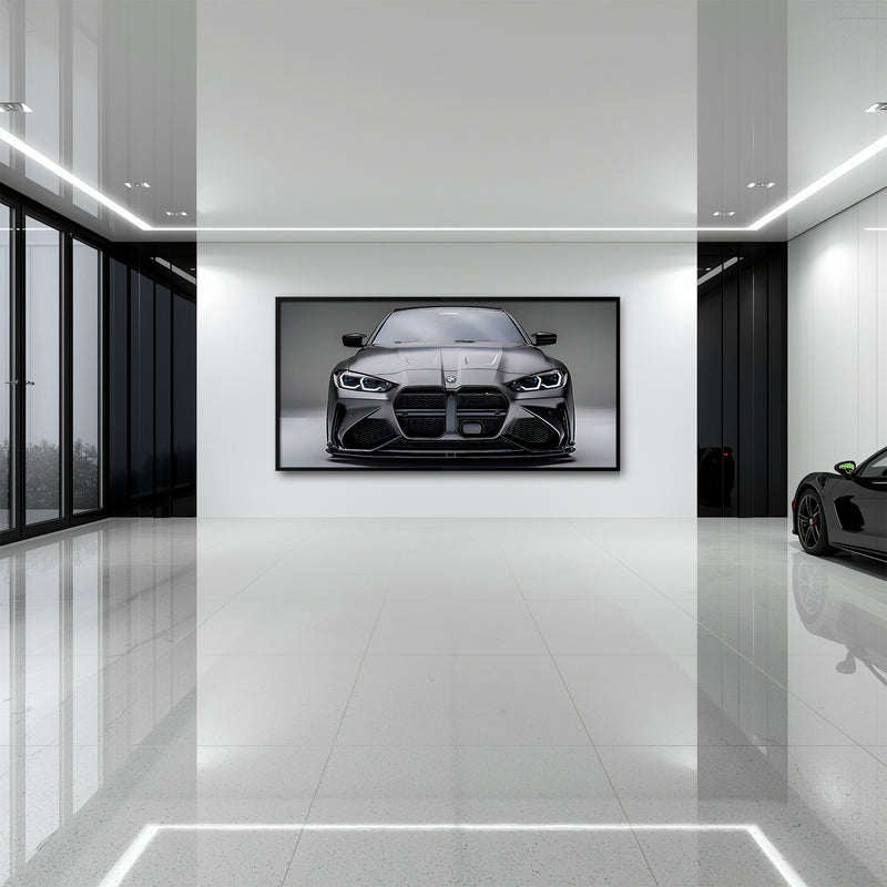 Gray BMW M4 Steel Phantom Wall Art