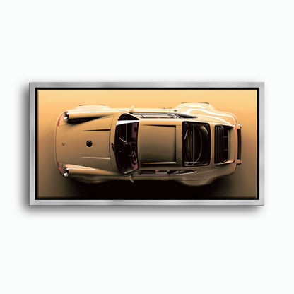 Porsche 911 Champagne Drift Wall Art – Beige Sports Car Canvas Print