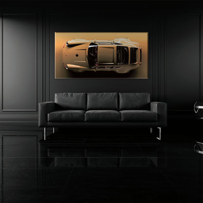 Porsche 911 Champagne Drift Wall Art – Beige Sports Car Canvas Print