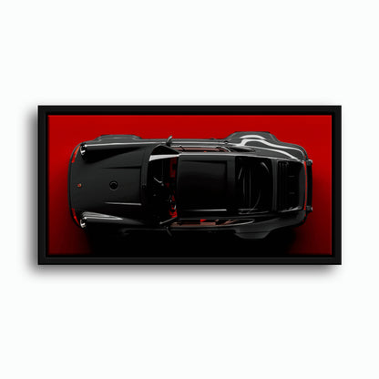 Porsche 911 Crimson Phantom Wall Art – Black Sports Car Canvas Print