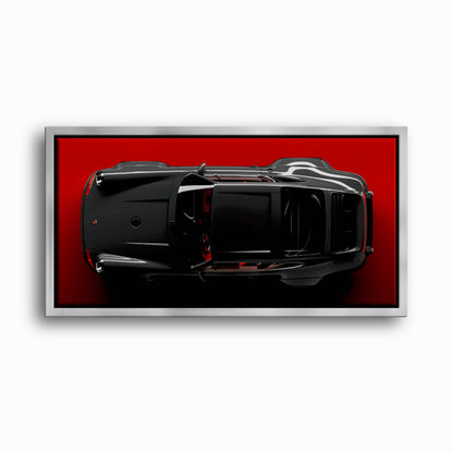 Porsche 911 Crimson Phantom Wall Art – Black Sports Car Canvas Print