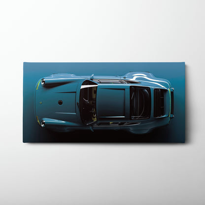 Porsche 911 Sapphire Vector Wall Art – Blue Sports Car Canvas Print