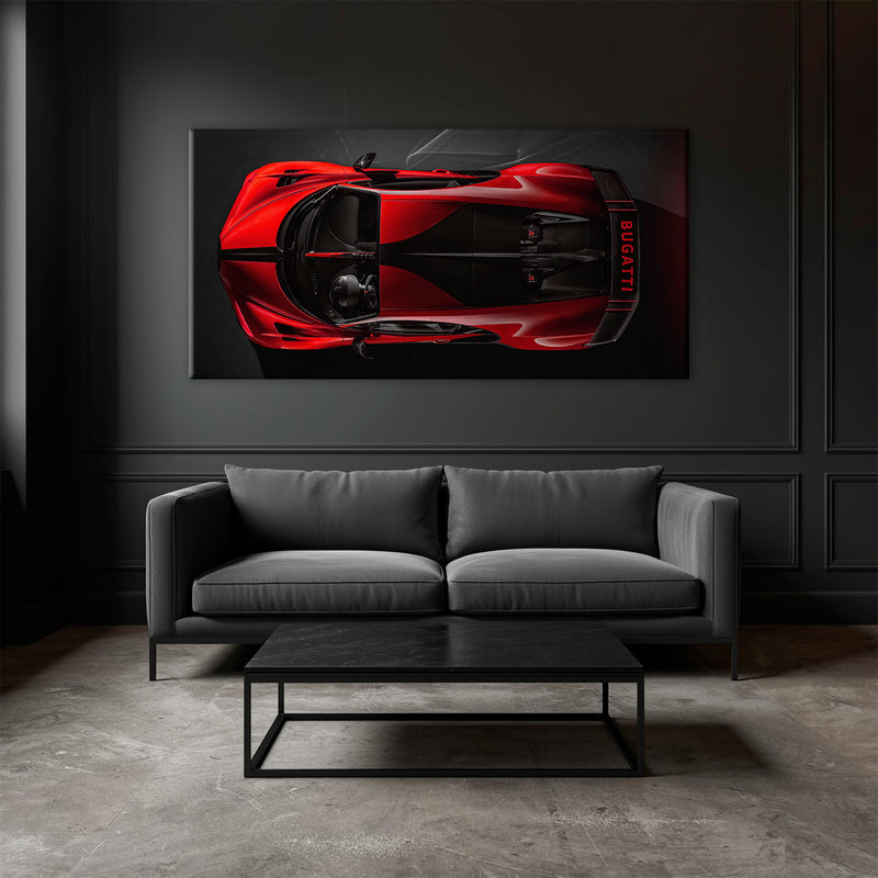Red Bugatti Chiron Crimson Overdrive Wall Art