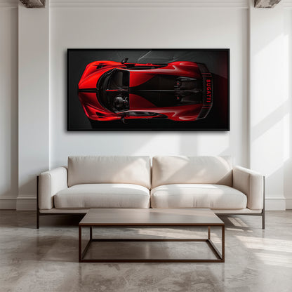 Red Bugatti Chiron Crimson Overdrive Wall Art