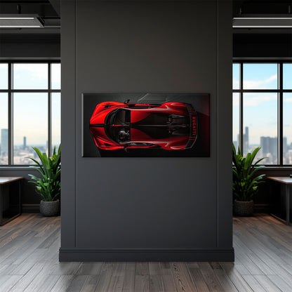 Red Bugatti Chiron Crimson Overdrive Wall Art