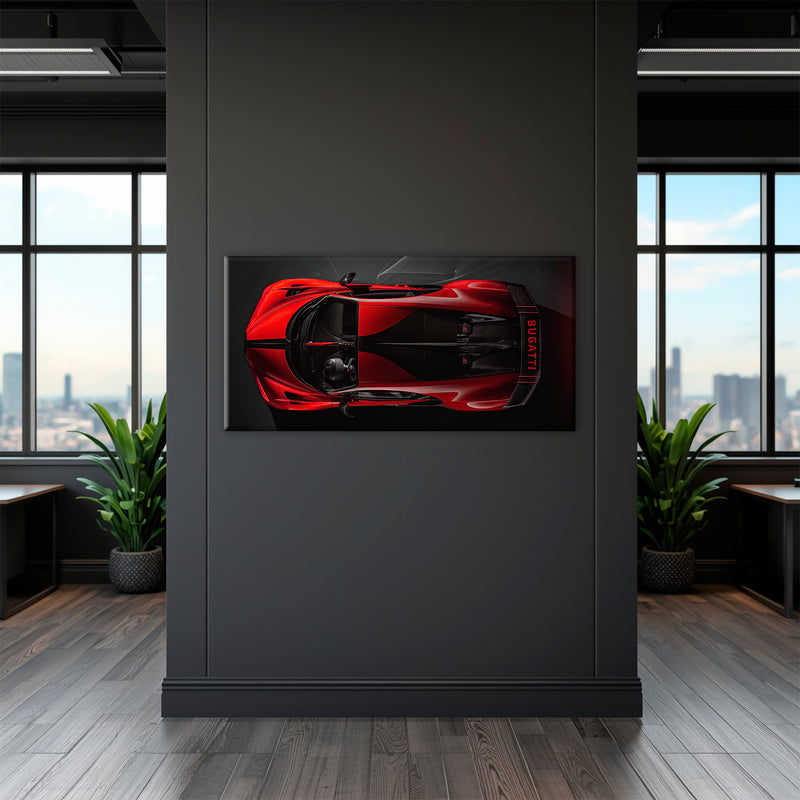 Red Bugatti Chiron Crimson Overdrive Wall Art