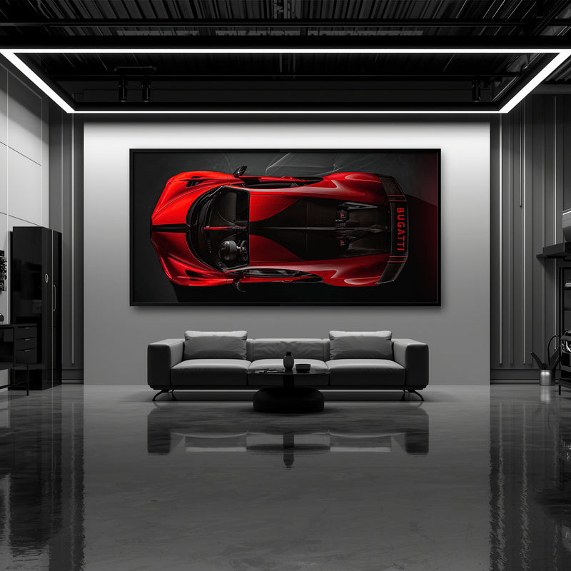 Red Bugatti Chiron Crimson Overdrive Wall Art