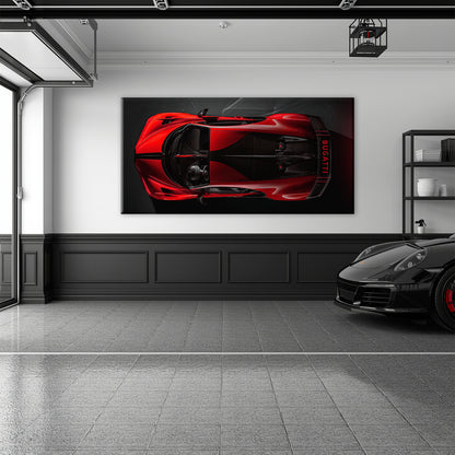 Red Bugatti Chiron Crimson Overdrive Wall Art