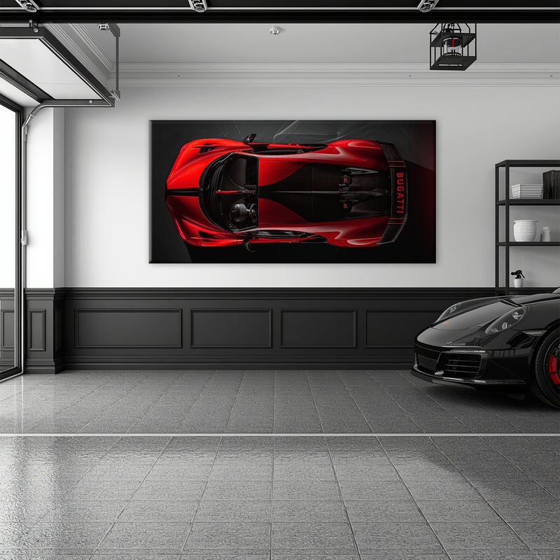 Red Bugatti Chiron Crimson Overdrive Wall Art