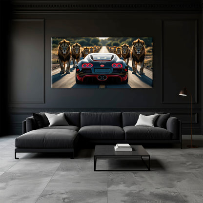 Bugatti Veyron Lion Pride Wall Art