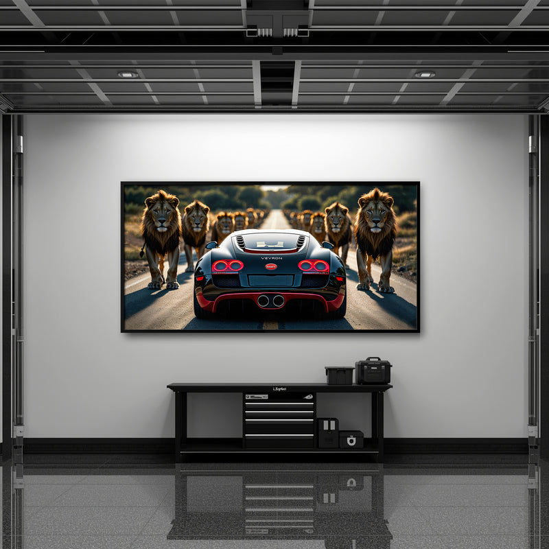 Bugatti Veyron Lion Pride Wall Art