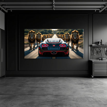Bugatti Veyron Lion Pride Wall Art