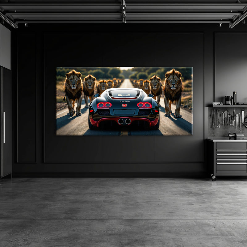 Bugatti Veyron Lion Pride Wall Art
