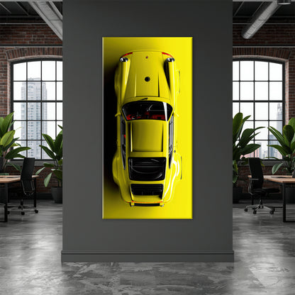 Porsche 911 Citron Voltage Wall Art – Yellow Sports Car Canvas Print