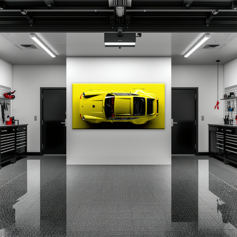 Porsche 911 Citron Voltage Wall Art – Yellow Sports Car Canvas Print