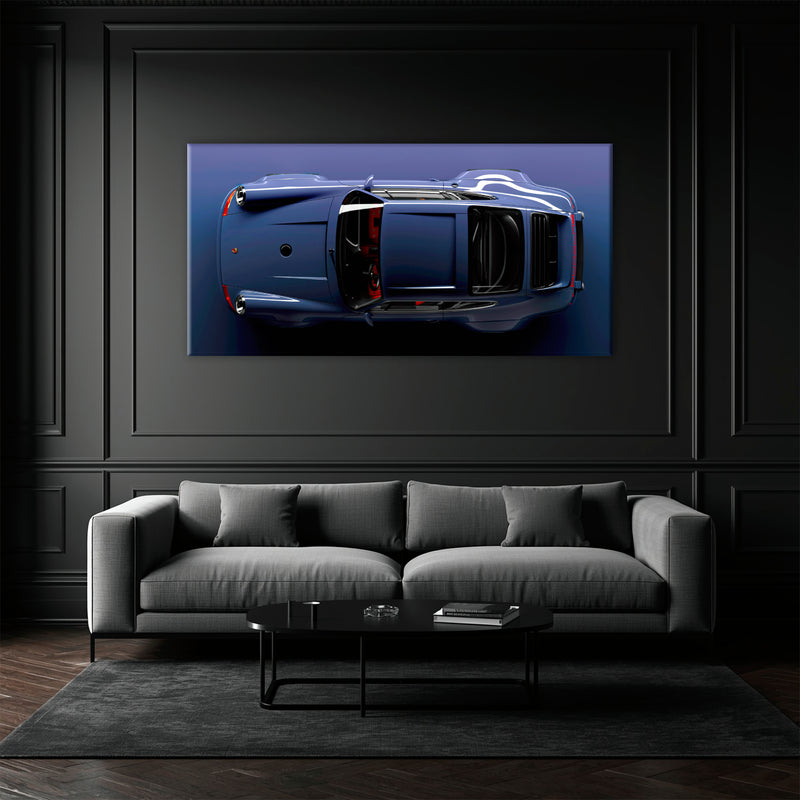 Porsche 911 Midnight Cobalt Wall Art – Dark Blue Sports Car Canvas Print