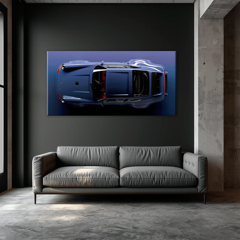 Porsche 911 Midnight Cobalt Wall Art – Dark Blue Sports Car Canvas Print