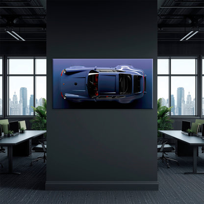 Porsche 911 Midnight Cobalt Wall Art – Dark Blue Sports Car Canvas Print