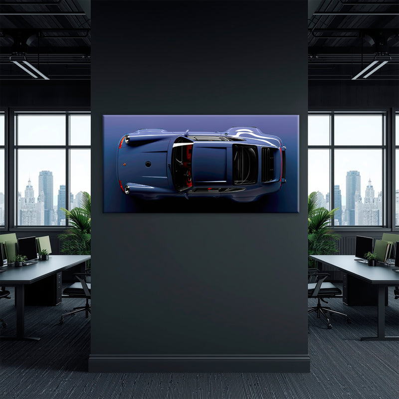 Porsche 911 Midnight Cobalt Wall Art – Dark Blue Sports Car Canvas Print