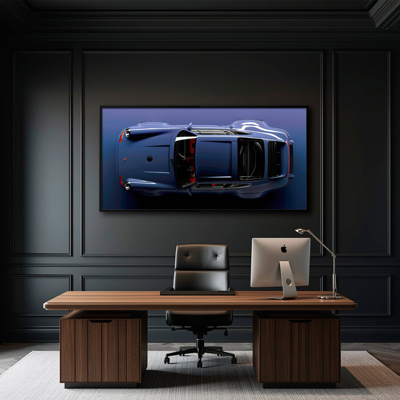 Porsche 911 Midnight Cobalt Wall Art – Dark Blue Sports Car Canvas Print