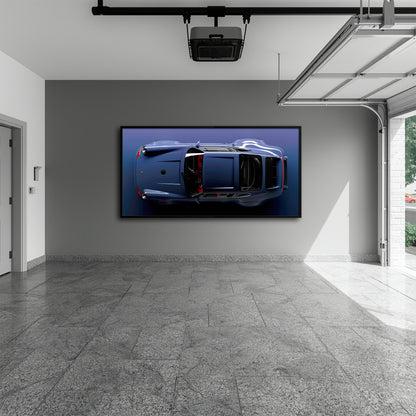 Porsche 911 Midnight Cobalt Wall Art – Dark Blue Sports Car Canvas Print