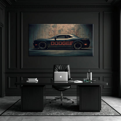 Black Dodge Challenger Shadowline Wall Art