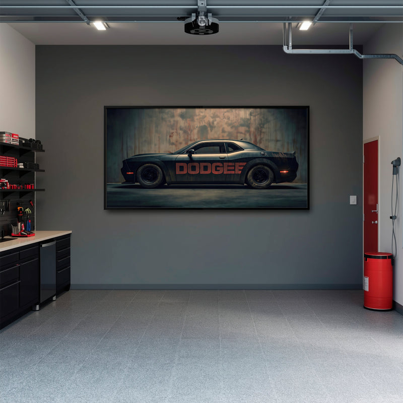 Black Dodge Challenger Shadowline Wall Art