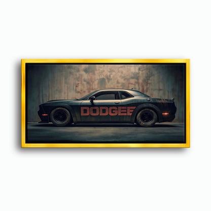 Black Dodge Challenger Shadowline Wall Art