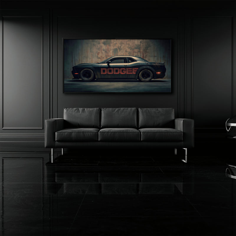 Black Dodge Challenger Shadowline Wall Art