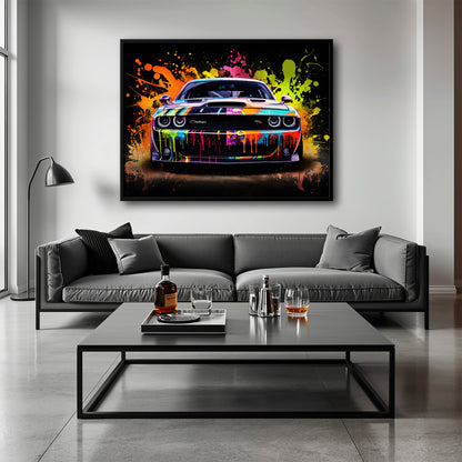 Dodge Challenger R/T Color Burst Wall Art