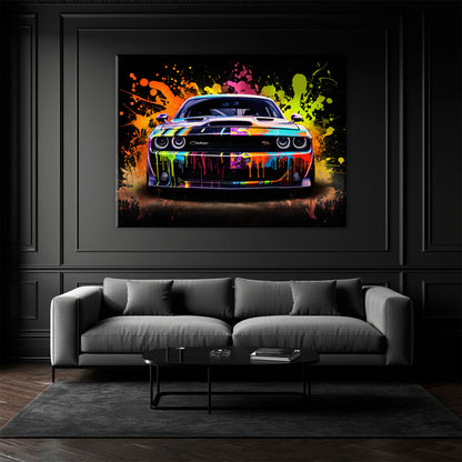 Dodge Challenger R/T Color Burst Wall Art