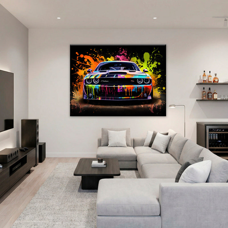 Dodge Challenger R/T Color Burst Wall Art