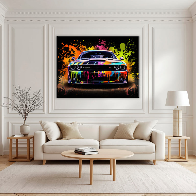 Dodge Challenger R/T Color Burst Wall Art