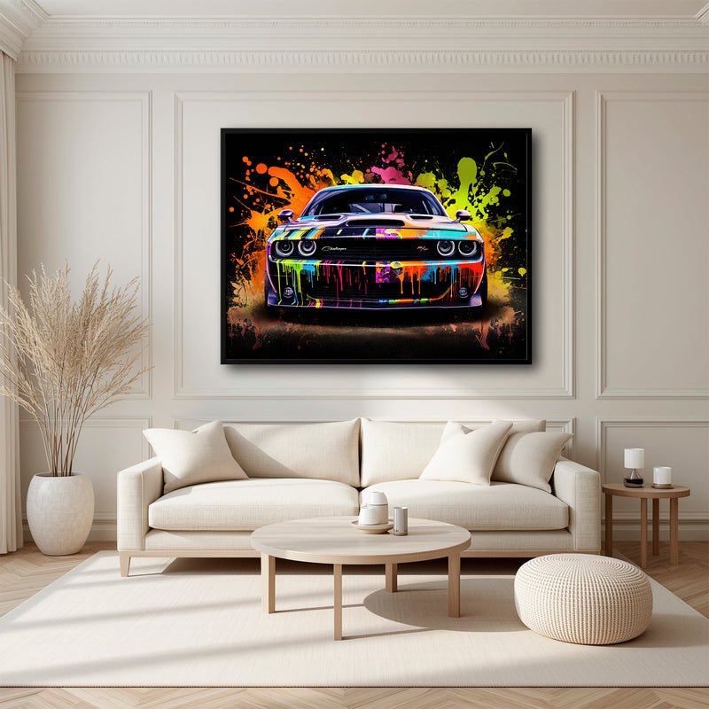 Dodge Challenger R/T Color Burst Wall Art
