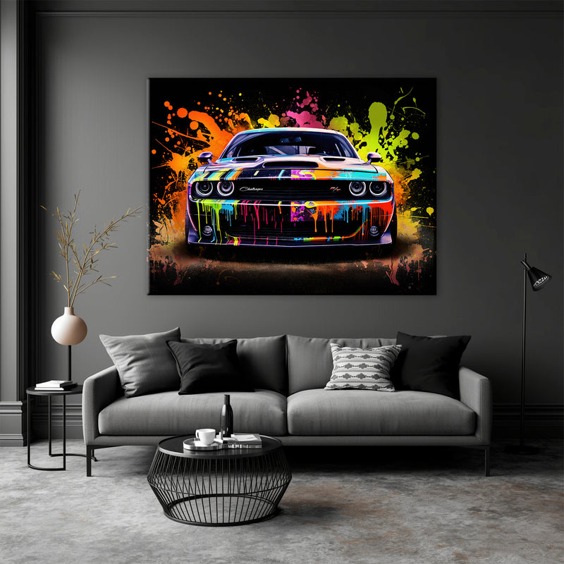 Dodge Challenger R/T Color Burst Wall Art