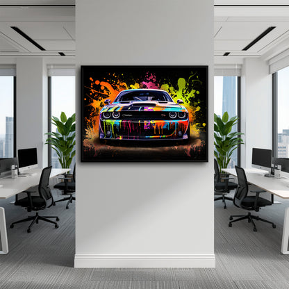 Dodge Challenger R/T Color Burst Wall Art
