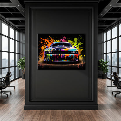 Dodge Challenger R/T Color Burst Wall Art